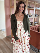 Load image into Gallery viewer, moody olive fuzzy cardigan