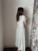 Load image into Gallery viewer, sage stripe midi skirt