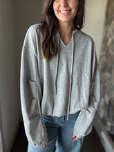 Load image into Gallery viewer, grey soft cloud drawstring sweatshirt | S-3XL