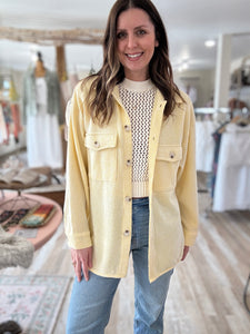 soft yellow ribbed jacket