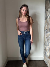 Load image into Gallery viewer, dusty rose chevron seamless bralette tank