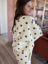 Load image into Gallery viewer, missy butter yellow + brown polka dot shorts
