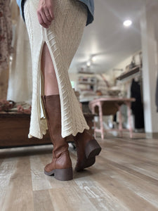 blowfish dark honey tall riding boot