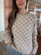 Load image into Gallery viewer, mocha checkered sweater
