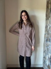 Load image into Gallery viewer, soft brown flannel button down dress and jacket