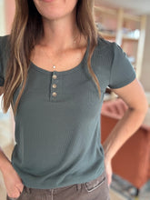 Load image into Gallery viewer, evanore pine henley top