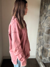 Load image into Gallery viewer, washed burgundy tunic sweatshirt