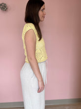 Load image into Gallery viewer, butter yellow crochet top