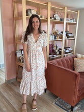 Load image into Gallery viewer, rosita floral swiss dot maxi dress