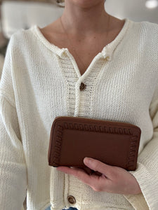 nora whipstitch zip-around wallet | 3 colors