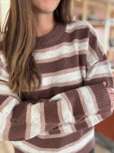 Load image into Gallery viewer, brown + pink montgomery sweater