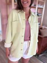Load image into Gallery viewer, lime knit shirt jacket