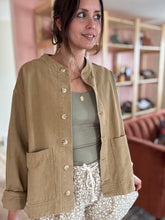 Load image into Gallery viewer, camel cotton denim chore jacket