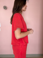 Load image into Gallery viewer, red mineral washed french terry top | S-3XL