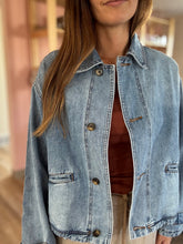 Load image into Gallery viewer, coffee run denim jacket