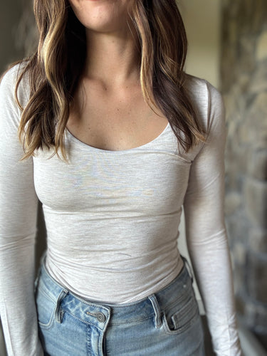 oatmeal scoop long sleeve tee