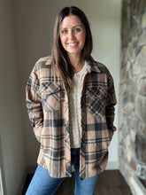 Load image into Gallery viewer, pecan + black plaid santa fe jacket