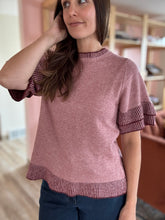 Load image into Gallery viewer, cranberry icing short sleeve sweater