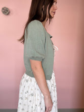 Load image into Gallery viewer, sage half sleeve button cardi