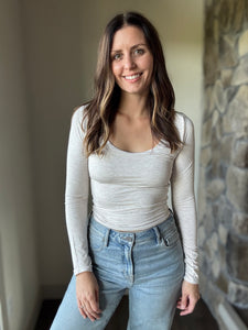oatmeal scoop long sleeve tee
