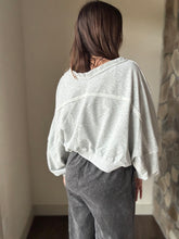 Load image into Gallery viewer, heather grey french terry bolero sweatshirt