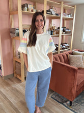 Load image into Gallery viewer, retro rainbow cream top