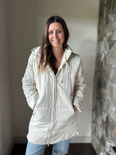 Load image into Gallery viewer, ecru midi hooded jacket
