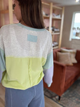 Load image into Gallery viewer, lime zest colorblock relaxed tee