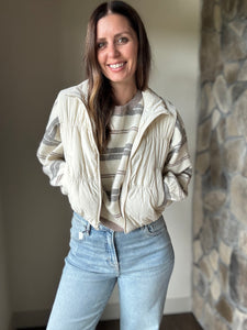 ivory puffer vest