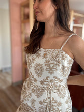 Load image into Gallery viewer, olive mosaic wide leg jumpsuit