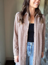 Load image into Gallery viewer, soft brown flannel button down dress and jacket