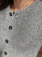 Load image into Gallery viewer, black marled button vest