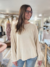 Load image into Gallery viewer, oatmeal ribbed long sleeve pullover