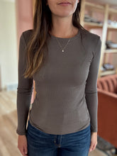 Load image into Gallery viewer, stone everyday ribbed long sleeve tee