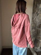 Load image into Gallery viewer, washed burgundy tunic sweatshirt