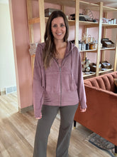 Load image into Gallery viewer, dusty lavender zip hoodie