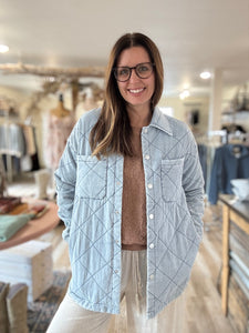 light denim quilted jacket