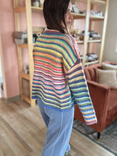 Load image into Gallery viewer, prism stripe button cardi
