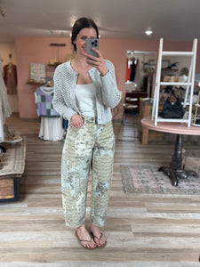vintage floral barrel pants