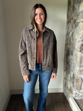 Load image into Gallery viewer, black coffee oversized denim jacket