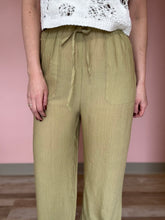 Load image into Gallery viewer, avocado textured flowy pants