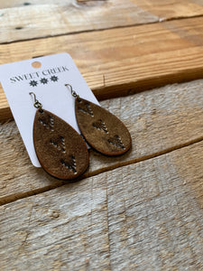 sweet creek summit mini leather teardrop earrings