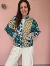 Load image into Gallery viewer, THML blue patchwork quilted jacket