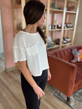 Load image into Gallery viewer, white cotton cropped tee