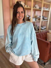 Load image into Gallery viewer, aqua soft vintage oversized pullover