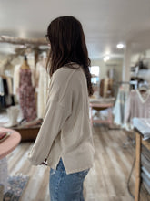 Load image into Gallery viewer, oatmeal ribbed long sleeve pullover