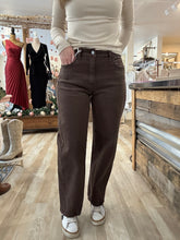 Load image into Gallery viewer, espresso high waist barrel pants