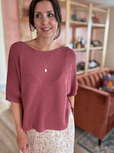 Load image into Gallery viewer, deep rose ribbed dolman sweater