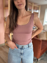 Load image into Gallery viewer, dark mauve soft basic scoop tank