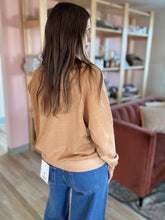 Load image into Gallery viewer, caramel shoulder zip sweatshirt